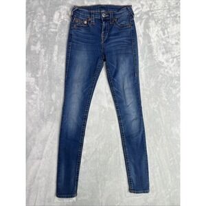 Womens Dark Wash‎ Stretch TRUE RELIGION Skinny Jeans 26